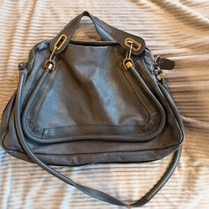 Chloé Paraty Shoulder Bag – Gray Leather